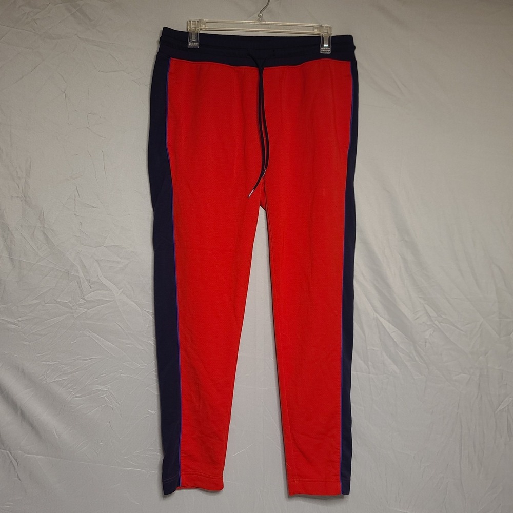 Tommy Hilfiger Sport Joggers Medium Side Strip Colorblock Sweatpants Red Blue